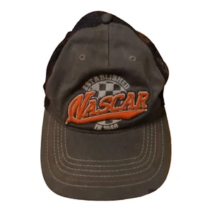 NASCAR Hat Cap Gray Black Red Mesh Racing Trucker Adjustable Logo - Picture 1 of 9