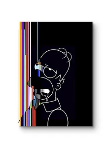 Homer Simpson Glitch Canvas Poster Wall Art Home Decor Gift Idea Portrait Street - Picture 1 of 10