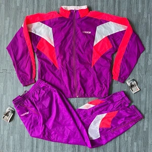 NIKE TRACKSUIT women vtg colorblock jacket pant windrunner gray tag y2k 90 nos L - Picture 1 of 14