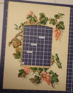 Antique Edwardian/Victorian Photo Album Mat 8x11 Frame pink Flowers vine - Picture 1 of 5
