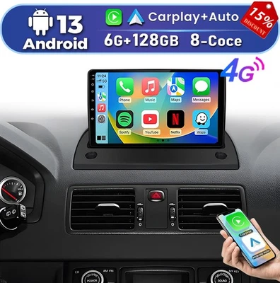 8-Core 6+128GB SIM For Volvo XC90 2004-2014 Android 13 Car Stereo Radio Carplay - Image 1 of 4