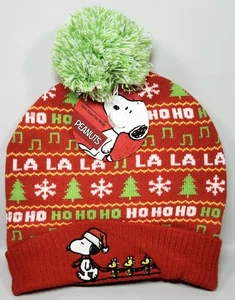 Peanuts SNOOPY rote Strickmütze Winter Bommelmütze | One Size | Berkshire Weihnachten  - Bild 1 von 4
