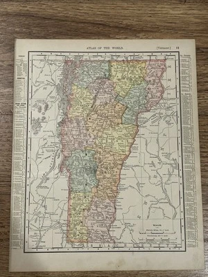 "Antiguo mapa de Vermont de 1901 14""x11""" Foto 1 de 4