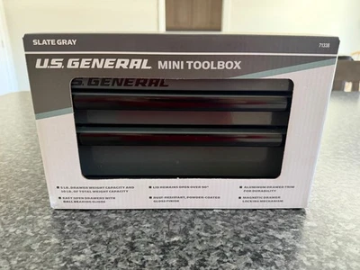 U.S. General GRAY  Mini Toolbox 2 Drawers Office Home Work NEW Harbor Freight - Image 1 of 3