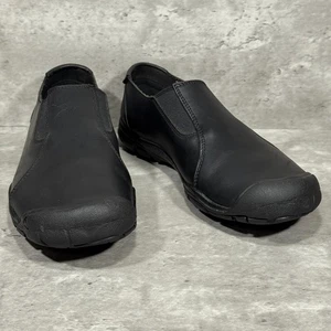 KEEN Black Leather Slip On Loafers Flats Contour Arch Men's Size US 7.5 EU 40 - Picture 1 of 15