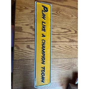 Notre Dame Fighting Irish "Play Like a Champion Today" Metal Sign - Picture 1 of 2