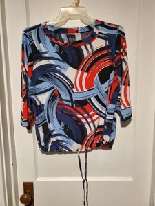 NWOT Worthington Stretch Multicolor 3/4 Sleeve Top Size XL #503 - Picture 1 of 3