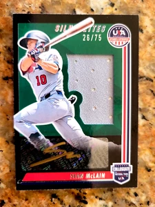 2022 USA Stars & Stripes Sean McLain AUTO JERSEY #'ed 26/75 Silhouettes-DODGERS - Picture 1 of 2