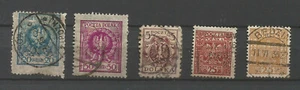 Pologne 5 timbres oblitérés /T9075 - Imagen 1 de 1