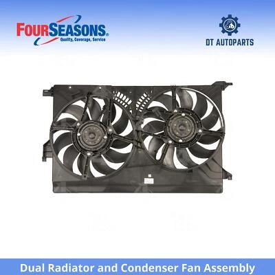 Para 2003 Saab 9-3 conjunto duplo de radiador e ventilador condensador 4 estações - Imagem 1 de 4