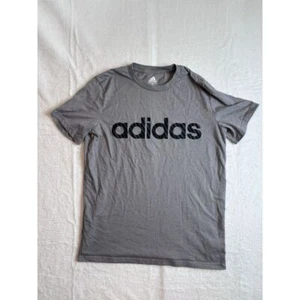 Adidas Grey Short Sleeve Shirt Active Top Youth Large Three Stripes * - Picture 1 of 5
