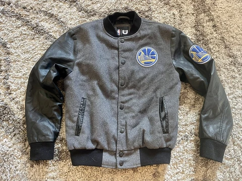 Golden State Warrior Youth Size L Letterman Varsity Jacket NBA Cover
