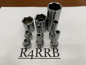 Snap-on Tools USA NEW 9PC 3/8" Drive Metric 6mm 7mm 20mm Socket Lot Add On Set - Picture 1 of 8
