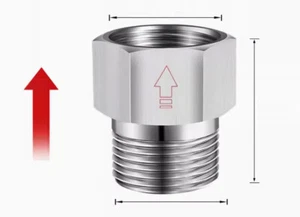 One Way Valve Direction BSP 1/4" Male to Female Stainless Steel Fittings Adaptor - Picture 1 of 8