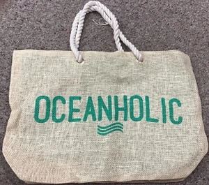 Pier 27 "OCEANHOLIC" große Tasche Strandtasche mit Innenfutter Seil Riemen Innentasche - Bild 1 von 4
