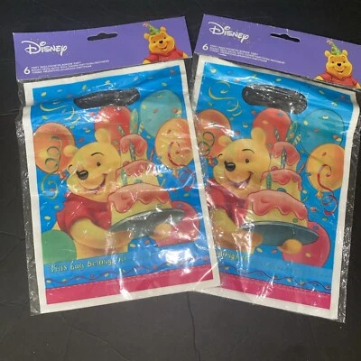 Disney Winnie The Pooh Bolsas de golosinas de fiesta Suministros de fiesta de plástico 12 bolsas en total Foto 1 de 4