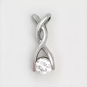 Ciondolo goccia cristallo - oro bianco massiccio 9 ct - 0,64 grammi - Foto 1 di 1