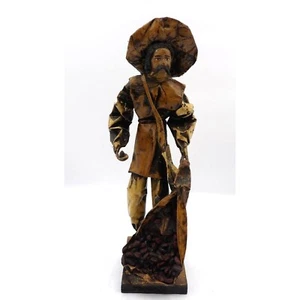 Viejito Papel Mache Old Man w Open Bag of Beans Papier Mache 12x3½x3½ Mexico - Picture 1 of 5