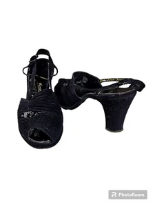 Vintage Volk French Slingback Velvety Shoes Heels Size? - Picture 1 of 6