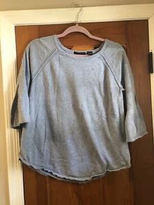 Jeanne Pierre Women’s Sz L blue sweater 100% cotton 3/4 Sleeve - Picture 1 of 4