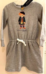 Polo Ralph Lauren Girls Polo Bear Fleece Dress 6 NWT - Picture 1 of 9