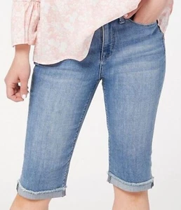 Laurie Felt Daisy Denim Light Denim Bermuda Shorts Size 0 NIP - Picture 1 of 1