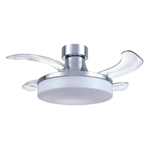 Fanaway Ceiling Fans/Lights 12.6"Lx36"Wx12.6"H Polycarbonate Dimmable/LED Chrome - Picture 1 of 10