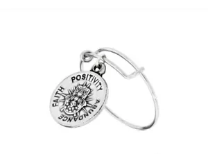 Alex und Ani HAND OF FATIMA Hamsa Charm Dehnbarer Draht Ring 925 Sterling Silber - Bild 1 von 6