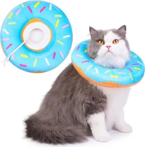 Cat Cone Collar Soft, Cat Recovery Collar for Wound Healing Cute Cat Donut - Picture 1 of 8