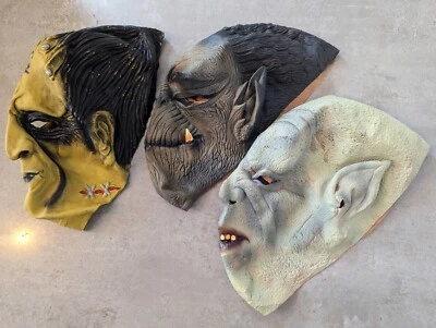 Frankenstein Ork Dracula Halloween Vinyl Mask Don Post Distortions Cesar Lot - Image 1 of 4