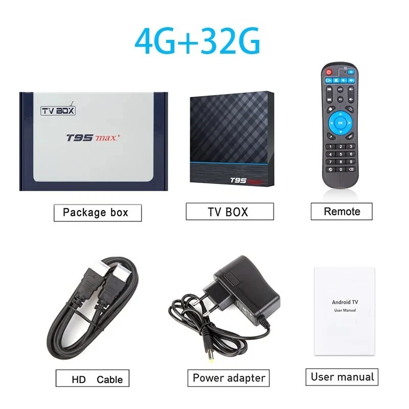 Android TV Box, T95 Max+ Android 9.0 TV Box Amlogic S905X3 Quad-core - Image 1 of 1