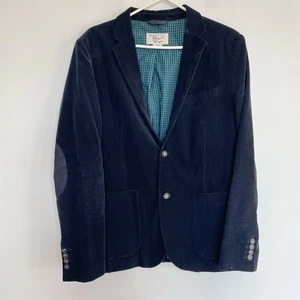Penguin Men’s Blazer Jacket Nagy Blue Corduroy Elbow Patch Button Up Size M - Picture 1 of 13