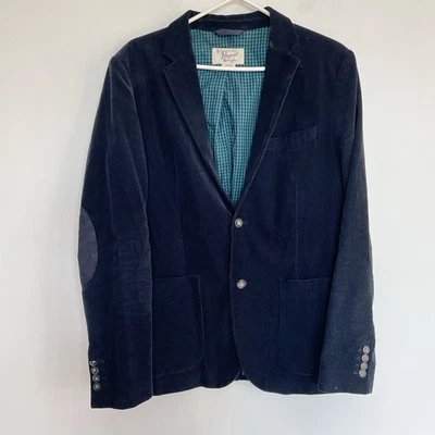 Penguin Men’s Blazer Jacket Nagy Blue Corduroy Elbow Patch Button Up Size M - Image 1 of 4