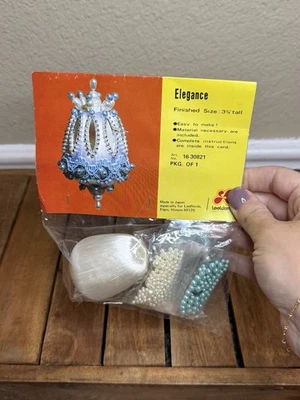 LeeWards ELEGANCE Bola de Satén Vintage Lentejuelas Cuentas Navidad Adorno Kit Nuevo de Lote Antiguo Foto 1 de 3