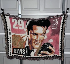 Goodwin Weavers 1992 Rosa Elvis Presley 29 Cent Post Stamp Fransen Decke - Bild 1 von 3