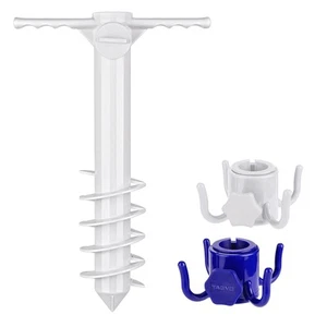 Beach Umbrella Sand Anchor, Heavy Duty Outdoor Umbrella Stand Base with 5 Spi... - Picture 1 of 8