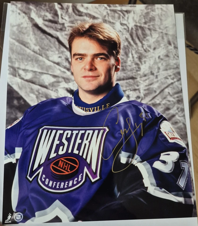 Foto firmada por Curtis Joseph St. Louis Blues 8x10 All Star Game autógrafo  Foto 1 de 1