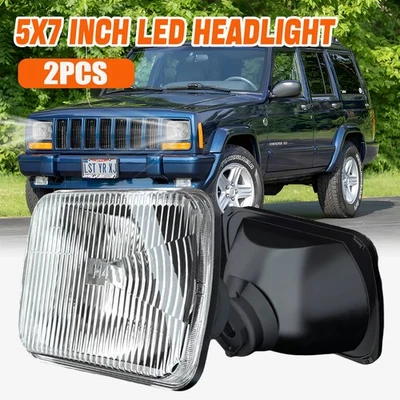 💥5x7 7x6 Juego de 2 pares de faros rectangulares para camioneta Chevy Foto 1 de 4