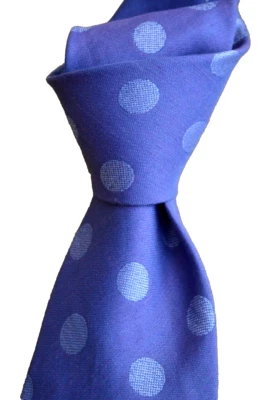 $250 NUEVO CON ETIQUETAS TOM FORD Púrpura Grandes Manchas Hombre 3.75" Tejido Seda Lino Cuello Corbata Italia Foto 1 de 4