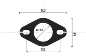 Auspuff Rep. Verbinder Muffe Überwurf Flansch Adapter Ø 55-56mm für Ford VW - Bild 1 von 2