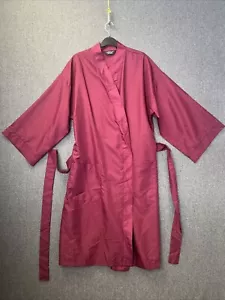 vintage St Michael mens dressing gown robe size medium burgundy red lightweight - Picture 1 of 18