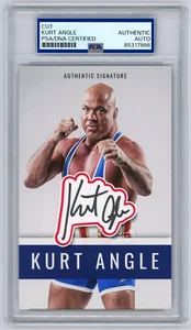 Kurt Angle signiertes geschnittenes Display (PSA) WWE Olympic Wrestler individuelle Fotokarte - Bild 1 von 2