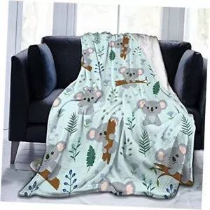 Koala Blanket Ultra Plush All Season Lightweight 50"x40"for Kids Cute Koalas - Picture 1 of 8