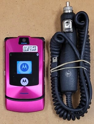 Motorola RAZR V3i - Rosa (Desbloqueado) Muy Raro GSM Teléfono Abatible - Placa Trasera Gris Foto 1 de 4