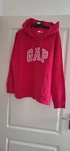 Gap XL Fuchsia Pink Cotton & Polyester Zip-up Hooded Womens Jumper - Picture 1 of 9