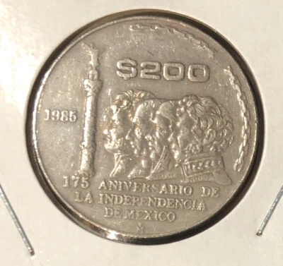 1985 Mo MEXICO $200 Pesos, 75th Anniversary of Independence Coin-KM#509 - Image 1 of 4