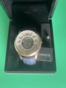 Emporio Armani - Mens AR4627 Blue Leather Automatic Meccanico Watch Faulty - Picture 1 of 6
