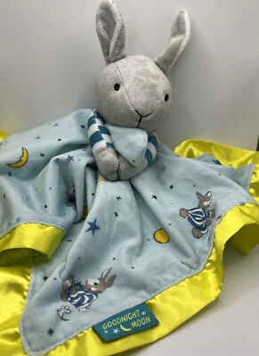 Goodnight Moon Lovey Plush Bunny Rabbit Security Blanket Blankey Moon & Stars - Image 1 of 4