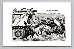 Cartolina collage RPPC Greetings from Oklahoma OK Robert Lindneaux B&W non spedita - Foto 1 di 2