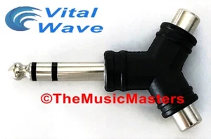 1/4" TRRS Male Plug to Dual RCA Jacks (F) Premium Audio Cable Cord Adapter VWLTW - Picture 1 of 6
